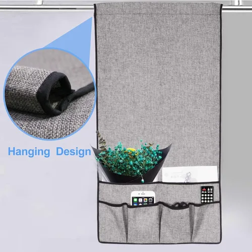Miniatura 4 de Organizador de reposabrazos de sofá, soporte remoto de TV para sillón con 6 bolsillos para colgar control remoto, soporte grueso para sillón, Beige