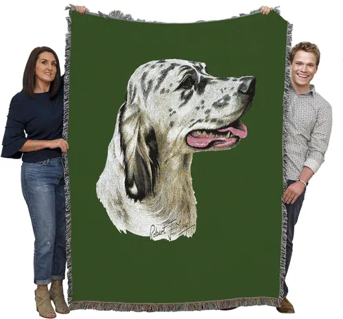 Miniatura 22 de Pure Country Weavers Manta tejida English Setter Blue BG por Robert May - Manta de tapiz de algodón, fabricada en los Estados Unidos, 72 x 54