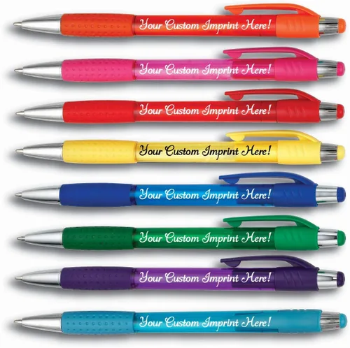 Bolígrafo personalizado – The Cutey Click personalizado impreso – Nombre a todo color, logotipo, texto, mensaje con personalización, 12 unidades