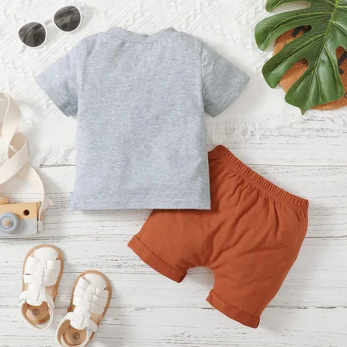 Miniatura 2 de PATPAT Baby Boy Summer Clothes Crewneck Short-sleeve Top Tee Tshirt and Shorts Set 3M-24M