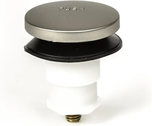 Miniatura 2 de PF WaterWorks PF0936-BN Toe Touch (Tip Toe, activado por el pie) Tapón de desagüe para bañera incluye accesorios de 3/8" y 5/16" Níquel cepillado