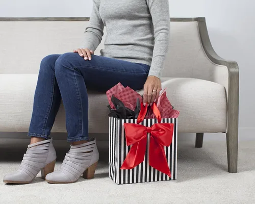 Miniatura 7 de Hallmark - Bolsa de regalo grande insignia con papel de seda (lazo rojo)