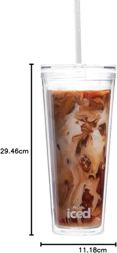 Miniatura 5 de Mr. Coffee Vaso de café helado, 22 onzas, con tapa y pajita, transparente