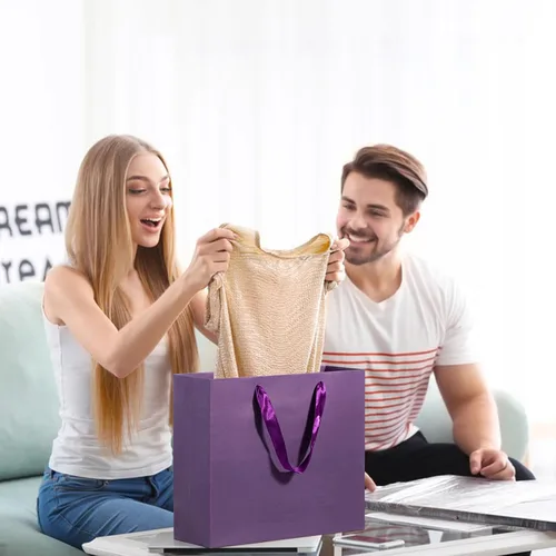 Miniatura 6 de driew Bolsas de regalo de tamaño mediano con asas, 12.6 x 4.5 x 11 pulgadas, bolsas de regalo de papel de tamaño mediano a granel resistentes
