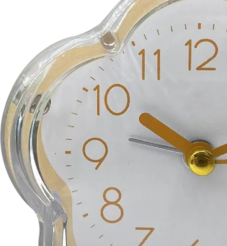 Miniatura 7 de Reloj despertador, con forma de flor, silencioso, para mesita de noche, marco transparente, sin tictac, reloj digital de cuarzo para sala de estar
