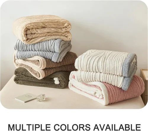 Miniatura 6 de PU MEI Manta Sherpa para sofá de 60 x 80 pulgadas, manta de forro polar mullida, suave y acogedora para cama, manta gruesa y cálida para todas