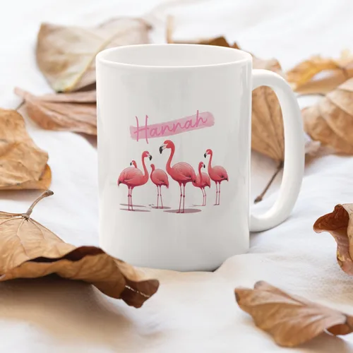 Miniatura 3 de Taza de flamenco personalizada 2023, Flock Of Flamingo Mug para cumpleaños de los amantes del flamenco, taza de café personalizada de flamenco