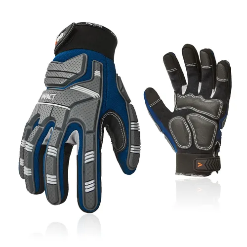 Miniatura 14 de Vgo - 1 par de guantes de piel sintética para protección de impactos, para mecánicos y perforadores, alta destreza, reducción de vibraciones