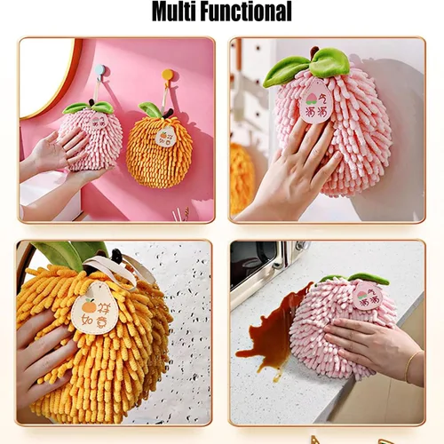 Miniatura 8 de Juego de 2 toallas de mano de felpilla mullidas para colgar, suaves, absorbentes, de secado rápido, para baño y cocina, toallas de mano suaves