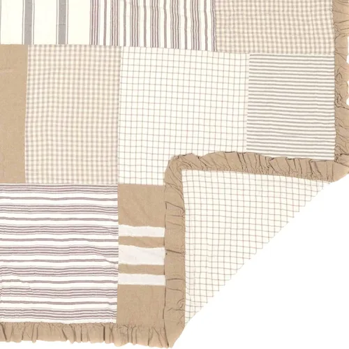 Miniatura 5 de VHC Brands Grace Quilt, Queen, 90 x 90 pulgadas, color crema