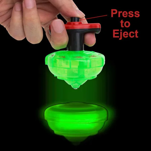 Miniatura 2 de Paquete de 12 tops giratorios iluminados – Tops giratorios OVNI con giroscopio, juguete LED intermitente a granel, recuerdos de fiesta novedosos