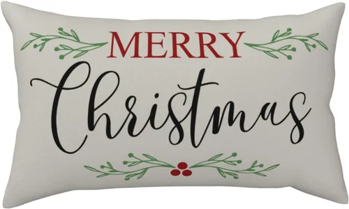 Miniatura 10 de Funda de almohada de invierno con diseño de copo de nieve de Navidad, fundas de almohada lumbares de alce, fundas de cojín rectangulares decorativas