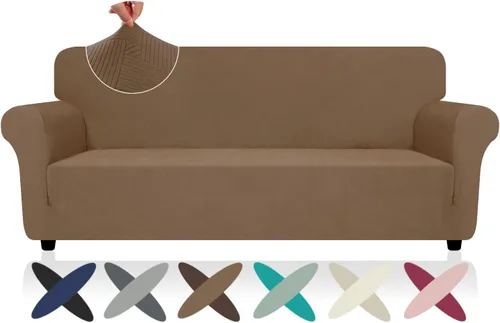 Miniatura 35 de ZNSAYOTX Funda súper elástica para silla (30"-47"), nuevas fundas de silla a rayas para sala de estar, aptas para perros y mascotas, protector