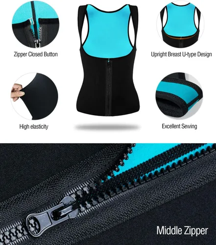 Miniatura 3 de NonEcho Traje de sauna para mujer, manga de spa, chaleco de entrenamiento adelgazante, chaleco de entrenamiento para adelgazar, moldeador de cuerpo