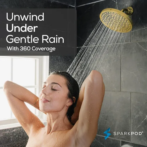 Miniatura 4 de SparkPod Cabezal de regadera – Lluvia de alta presión – Diseño de lujo de calidad premium – Instalación en 1 minuto – Reemplazo ajustable fácil