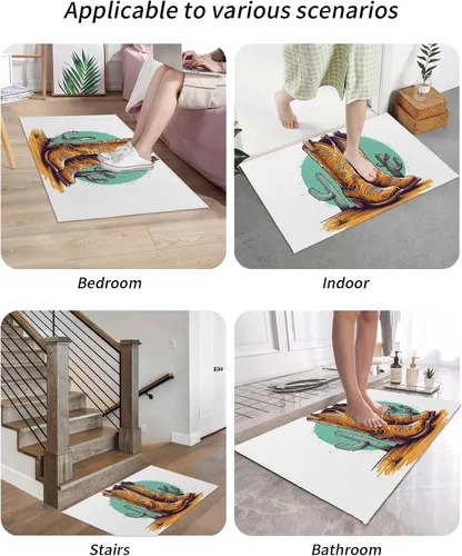 Miniatura 6 de Tapete para puerta delantera, antideslizante, absorbente, para entrada, para interiores y exteriores, alfombras pequeñas para interiores