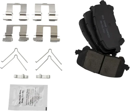 Miniatura 4 de TRQ Kit de pastillas de freno trasero y rotor, kit químico de freno, pastillas de freno de cerámica compatible con Honda Passport 2019-2022 Pilot