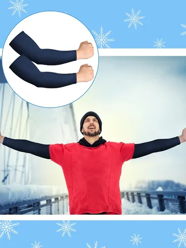 Miniatura 5 de Newcotte 4 pares de mangas térmicas de invierno para brazos, calentadores de manga de brazo, ciclismo, compresión térmica, para hombres y mujeres