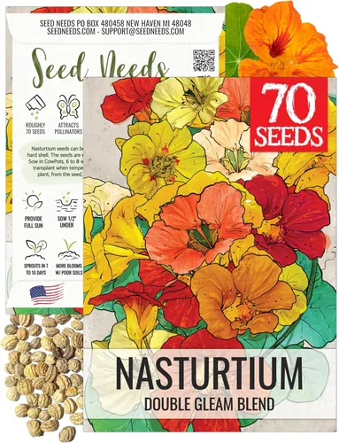 Miniatura 8 de Seed Needs Semillas de Nasturtium de Terciopelo Negro para Plantar - Semillas Herederas No Tratadas y de Polinización Abierta - Flores Comestibles