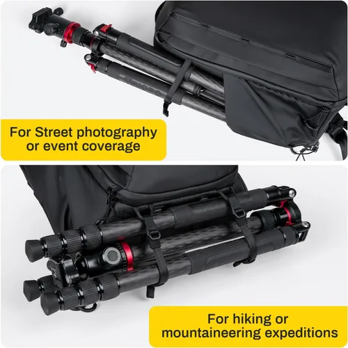 Miniatura 9 de RaLeno Mochila para cámara, 22L+5L (compartimento expandible) Funda impermeable para cámara con bolsillo lateral de acceso rápido para cámara DSLR