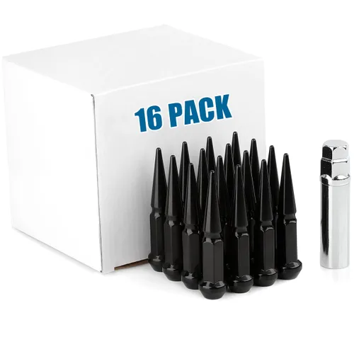 Miniatura 12 de JiiinMiiin 20 tuercas negras de 1/2 x 20 con sintonizador de 6 ranuras, tuerca de bloqueo de 1/2 pulgada a 20 con 1 llave de enchufe de 60 grados