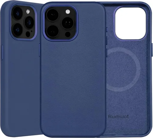 Miniatura 9 de Funda de cuero genuino para iPhone 13 Pro, cuero de grano completo, compatible con MagSafe y carga inalámbrica, bisel de la cámara con botones