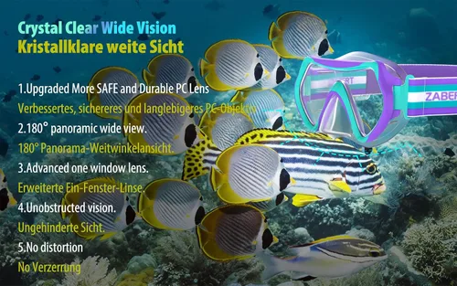 Miniatura 7 de Kids Swim Mask Goggles, Swimming Dive Snorkel Mask with Nose Cover Fabric Strap for Kids Boy Girls