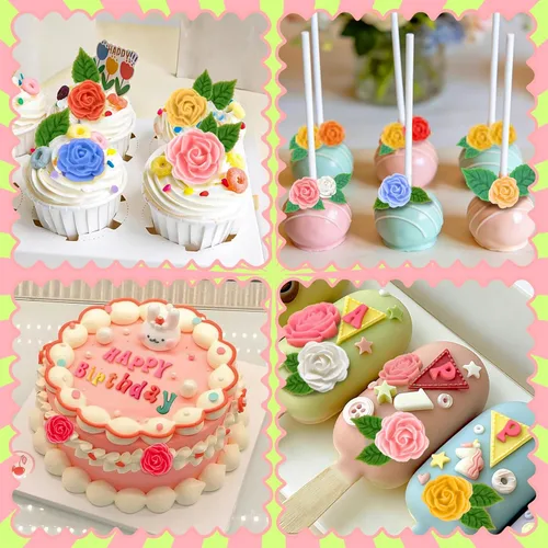 Miniatura 4 de 5 moldes de silicona para números de letras, molde de silicona de hojas de rosa, molde de números del alfabeto para fondant de chocolate, dulces