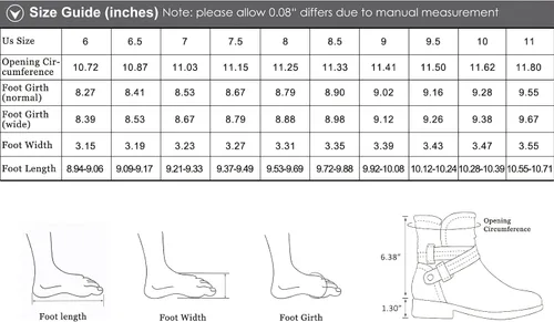 Miniatura 7 de VJH confort Botas de media pantorrilla para mujer, botines holgados con hebilla cómoda con cremallera lateral