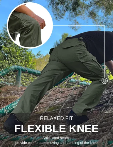 Miniatura 3 de Pantalones de senderismo para hombre, Ripstop tácticos para hombre, pantalones de trabajo ligeros para hombre, impermeables, BDU para viajes al aire