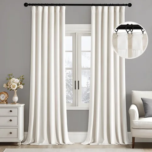 Miniatura 40 de MIULEE Cortinas de terciopelo de 84 pulgadas de largo, juego de 2 paneles para dormitorio, con pestaña trasera plisada, de lujo, aislamiento