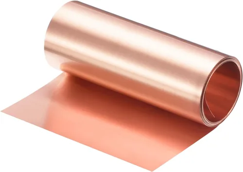 Miniatura 34 de uxcell Rollo de lámina de cobre de 78.740 in x 0.394 in x 0.001 in, 99.9% de tira de cobre puro de cobre intermitente placa de lámina de metal