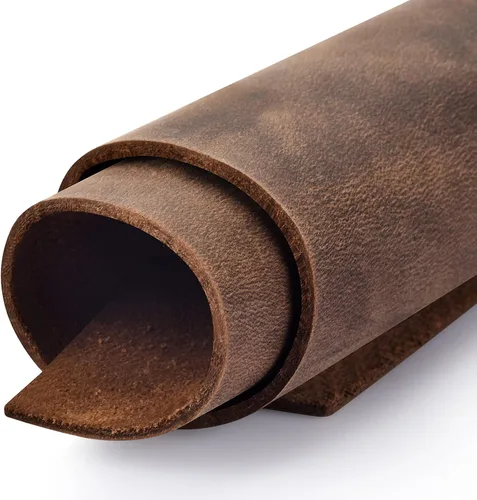Miniatura 9 de Hojas de Cuero Genuino para Herramientas de 1.8-2.0MM de Grosor Cuero Genuino de Grano Completo Superior Bronceado al Aceite Crazy Horse Hojas