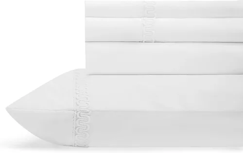 Miniatura 7 de Linen Home Juego de sábanas de percal Marrow de 100 % algodón, tamaño Queen, Rosa Inglesa, 4 piezas - 1 encimera, 1 sábana bajera de bolsillo 05