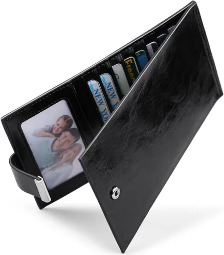 Miniatura 3 de Cartera de piel auténtica para mujer, con cremallera larga con cremallera RFID