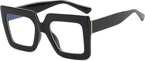 Miniatura 4 de Onrtry - Gafas de luz azul grandes y cuadradas para mujeres y hombres, con marco grueso, para computadora, sin receta, gafas de gran tamaño Marco