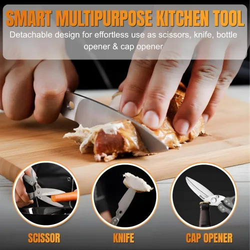 Miniatura 7 de Tijeras para aves de corral profesionales resistentes, tijeras de pavo para corte de pollo y hueso, tijeras de corte de carne, tijeras de cocina