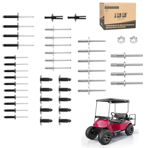 10L0L Kit completo de remaches de cuerpo para EZGO TXT 1994-up G&E, 44 sujetadores de metal y plástico, remaches de aluminio y acero inoxidable,
