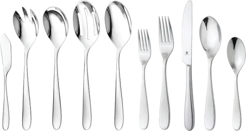 Miniatura 17 de Danialli Juego de utensilios de servir, cucharas de servir de acero inoxidable 18/10, servidores de ensalada, cuchillos de mantequilla, acabado