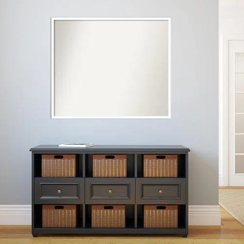 Miniatura 22 de Amanti Art Espejo de baño blanco para sobre el fregadero, 32 x 45 pulgadas, espejo de tocador rectangular blanco esbelto, marco de madera moderno