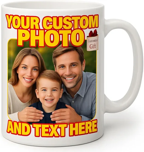 Miniatura 9 de Taza de café personalizada con foto, texto o logotipo, taza de cerámica personalizada de 11 onzas, regalo personalizable para hombres, mujeres
