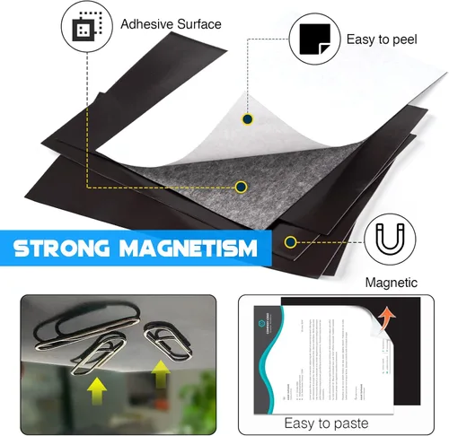 Miniatura 3 de Hojas magnéticas adhesivas para tamaño carta de 8.5 x 11 pulgadas (paquete de 8), hojas magnéticas con adhesivo autoadhesivo para el hogar