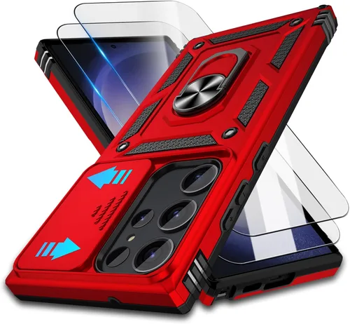 Miniatura 91 de ATUMP Funda para OnePlus Nord N200 5G con protector de pantalla HD con cubierta para cámara deslizante, soporte de anillo de rotación de 360°