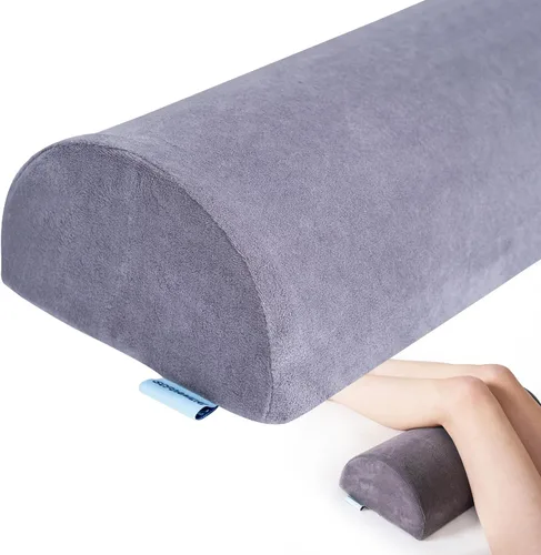 Almohada para rodilla para dormir boca arriba, almohada cilíndrica de espuma viscoelástica para alivio del dolor para piernas, debajo de la rodilla