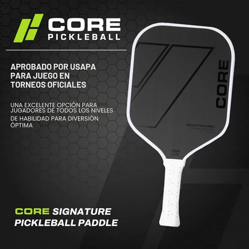 Miniatura 2 de CORE Pickleball - Paletas de pickleball de fibra de carbono - Aprobadas por USAPA - Modelos PRO y de entrada - Empuñadura de confort acolchada