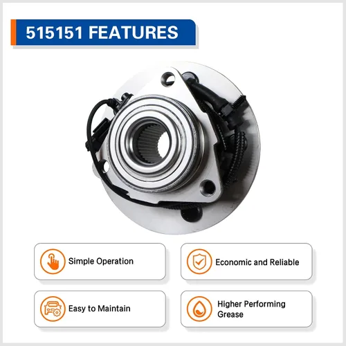 Miniatura 4 de PAROD 515151 Conjunto de cubo de rueda delantera y rodamiento compatible con Ram 1500 2012-2018, Ram 1500 Classic 2019 5Lugs con ABS