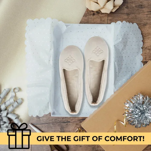 Miniatura 6 de Dearfoams Women's Cozy Memory Foam Indoor Rebecca Closed Back House Ballet Slipper with Wide Widths