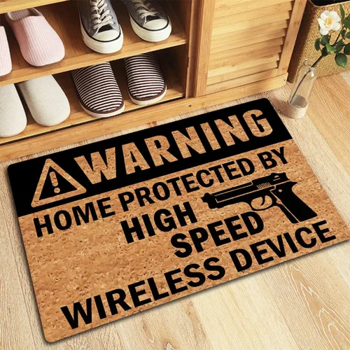 Miniatura 5 de MjiejieM Divertidos felpudos protegidos por un dispositivo inalámbrico de alta velocidad para interiores, tapete de bienvenida para entrada y puerta