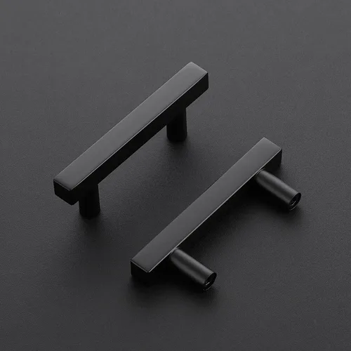 Miniatura 2 de Ravinte - Paquete de 5 tiradores de gabinete negro mate de 2.5 pulgadas, tiradores de cocina para gabinetes con plantilla de montaje, longitud total