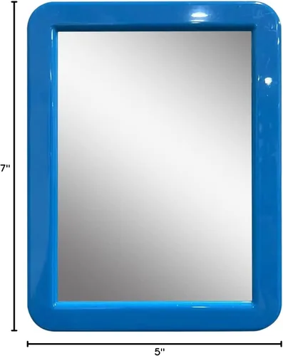 Miniatura 9 de Espejo magnético para casillero de niños o niñas, azul de 5 x 7 pulgadas, espejo magnético de vidrio real para casillero escolar, oficina, hogar